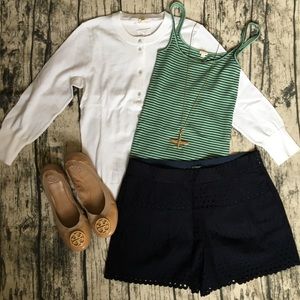 J. Crew Factory Scalloped Eyelet shorts NEW! sz 0